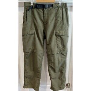 The North Face Pants Mens Large Green  Convertible Zip Hiking Outdoor Cargo Belt